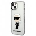 Karl Lagerfeld Case for iPhone 14 Plus 6.7" KLHCP14MHNIKTCT Transparent Hard Case Ikonik Karl Lagerfeld