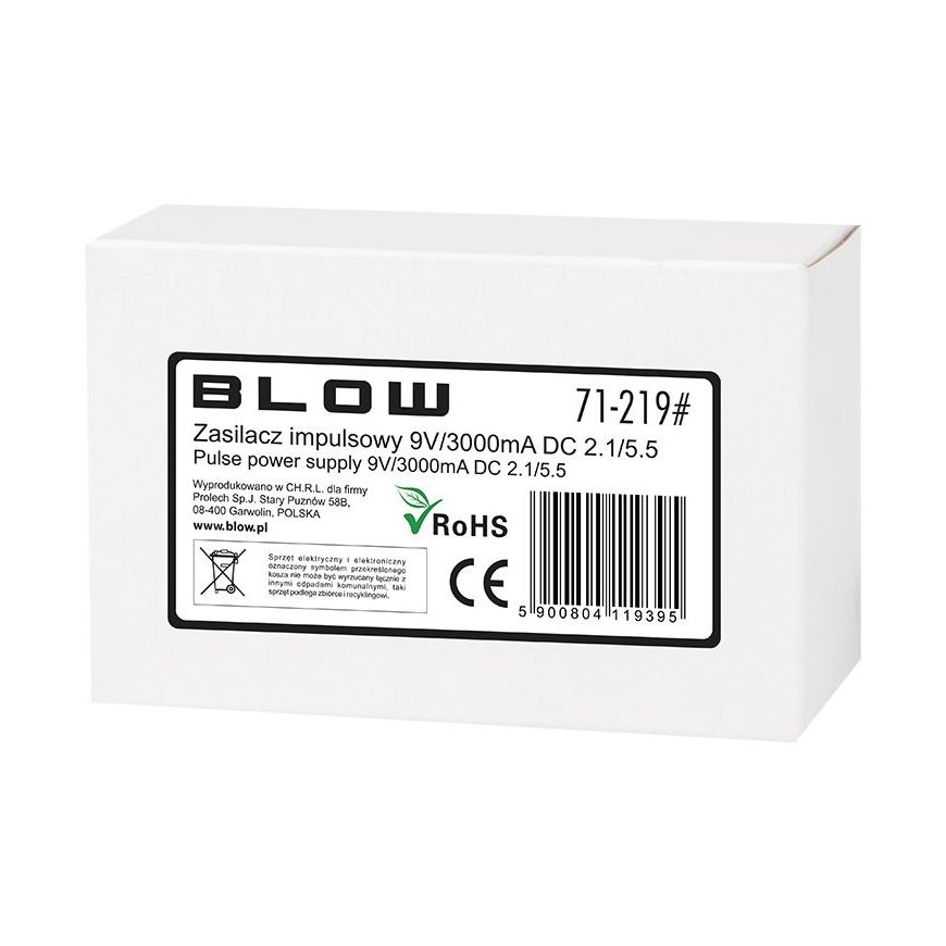 Blow Impulsinis maitinimo šaltinis 9V 3000mA DC 2.1x5.5 – 3