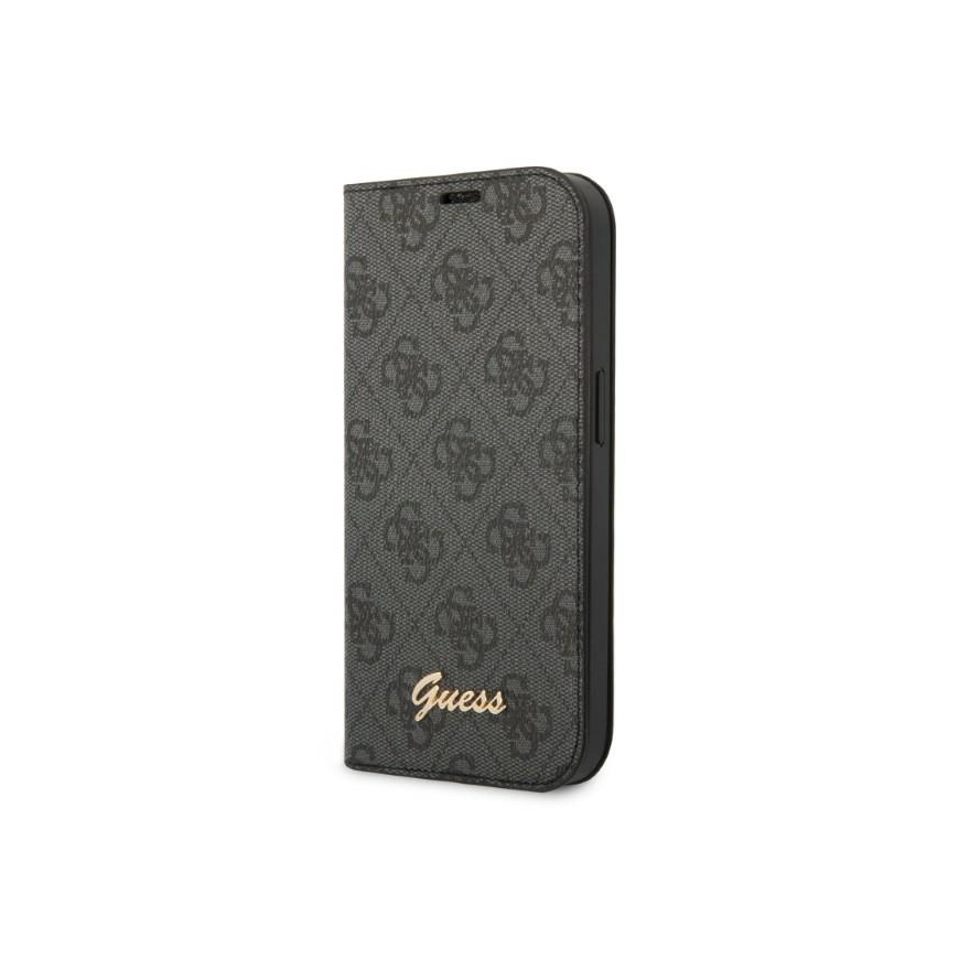Guess case for iPhone 14 Pro 6.1" GUBKP14LHG4SHK black BT PC/TPU 4G PU Script Metal – 5
