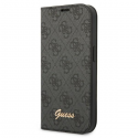 Guess case for iPhone 14 Pro 6.1" GUBKP14LHG4SHK black BT PC/TPU 4G PU Script Metal
