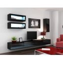 Cama Living room cabinet set VIGO 11 black/black gloss Cama Living room cabinet set VIGO 11 black/black gloss
