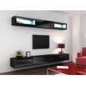 Cama Living room cabinet set VIGO 11 black/black gloss Cama Living room cabinet set VIGO 11 black/black gloss