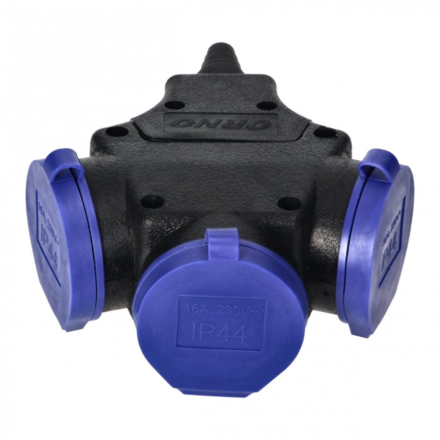 Orno Splash and shock-proof distributor, IP44, 3x2P + Z Schuko, 16A, 230V AC – 4