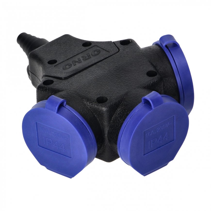 Orno Splash and shock-proof distributor, IP44, 3x2P + Z Schuko, 16A, 230V AC – 5