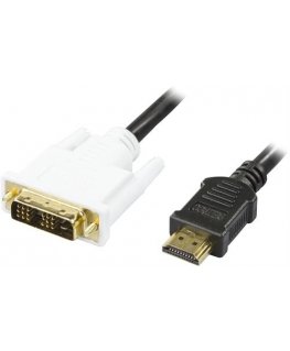 Deltaco HDMI-113-K video kabeļu aksesuārs 3 m HDMI Type A (Standard) DVI-D Melns, Balts