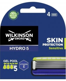 Wilkinson Hydro 5 Skin Protection Jautrus Replacement skustuvo peiliukai vyrams 4vnt