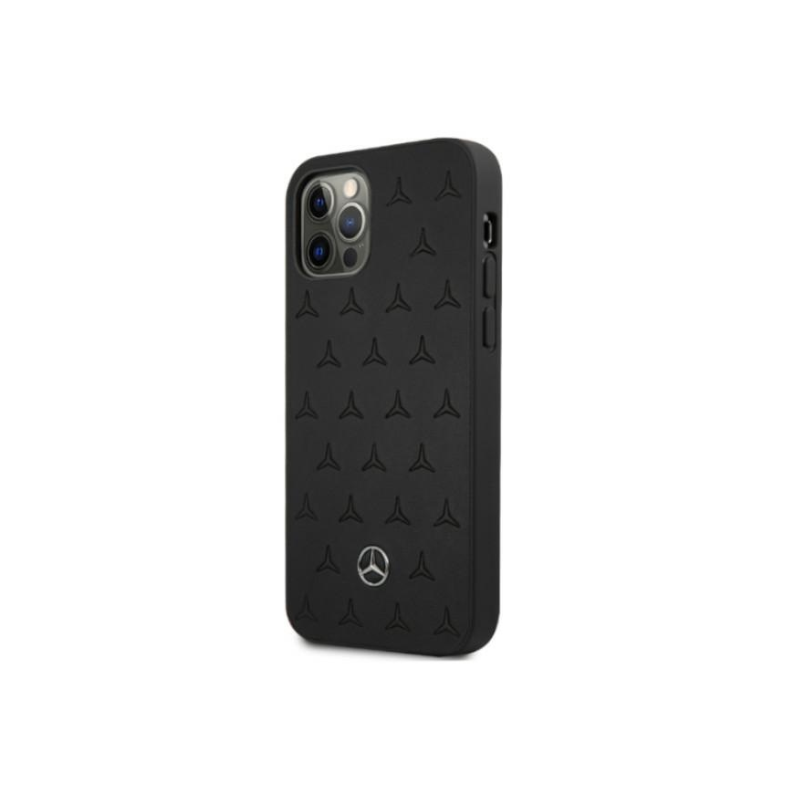 Mercedes MEHCP12LPSQBK iPhone 12 Pro Max 6.7 Inch Black Hard Case Star Pattern Leather – 2