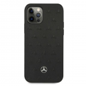Mercedes MEHCP12LPSQBK iPhone 12 Pro Max 6.7 Inch Black Hard Case Star Pattern Leather