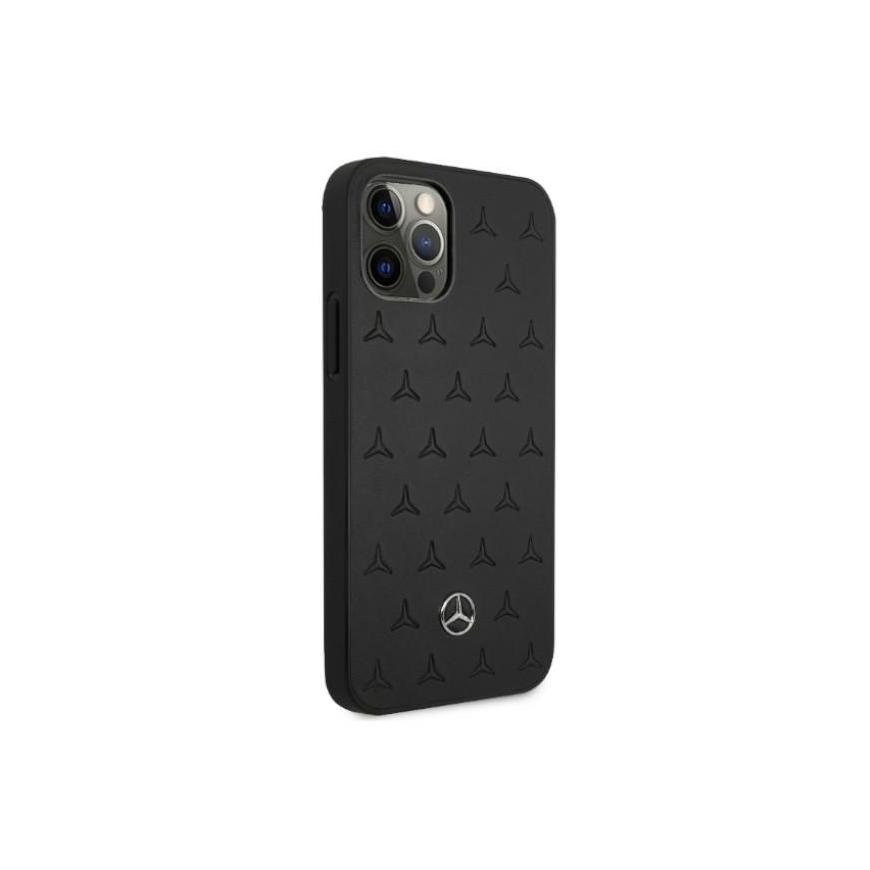 Mercedes MEHCP12LPSQBK iPhone 12 Pro Max 6.7 Inch Black Hard Case Star Pattern Leather – 4
