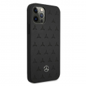 Mercedes MEHCP12LPSQBK iPhone 12 Pro Max 6.7 Inch Black Hard Case Star Pattern Leather