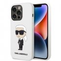 Karl Lagerfeld Case for iPhone 14 Pro 6.1" KLHCP14LSNIKBCH White Hard Case Silicone Ikonik