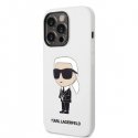 Karl Lagerfeld Case for iPhone 14 Pro 6.1" KLHCP14LSNIKBCH White Hard Case Silicone Ikonik