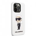 Karl Lagerfeld Case for iPhone 14 Pro 6.1" KLHCP14LSNIKBCH White Hard Case Silicone Ikonik
