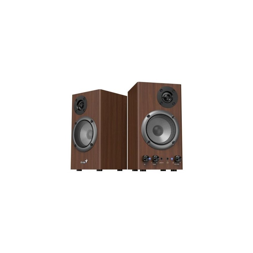 Computer speakers Głośniki komputerowe Genius łąkówki SP-HF 500B, 2.0, 16W, brown, volume control, drawnenia, 40Hz-20kHz