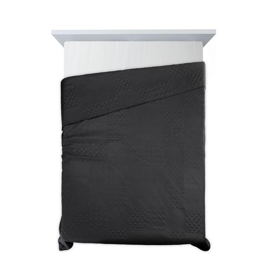 Eurofirany DESIGN 91 BONI / 5 Lovatiesė su karšto spaudimo technika įspaustu skiautinių motyvu, 170X210 cm, spalva: juoda – 3