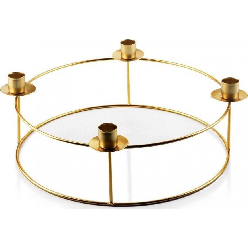 Mondex CEDRIC GOLD Świecznik 30cmx h11,5cm
