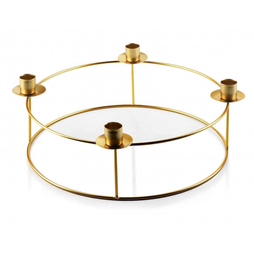 Mondex CEDRIC GOLD Świecznik 30cmx h11,5cm – 2
