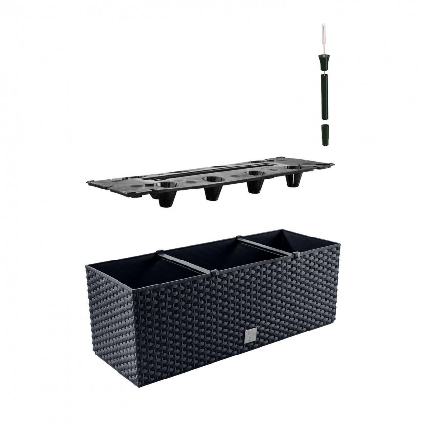 Prosperplast Flower pot with insert Wheel case DRTC500 anthracite