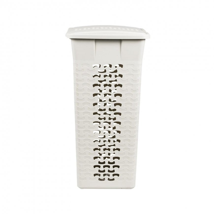 Rectangular laundry or laundry basket BranQ 55L Cotton, antique white – 2