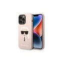 Karl Lagerfeld case for iPhone 14 Pro Max 6.7" KLHCP14XSLKHBK pink HC silicone Karl's Head
