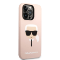 Karl Lagerfeld dėklas skirtas iPhone 14 Pro Max 6,7" KLHCP14XSLKHBK rožinė HC silikoninis Karl's Head Karl Lagerfeld dėklas skirtas iPhone 14 Pro Max 6,7" KLHCP14XSLKHBK rožinė HC silikoninis Karl's Head