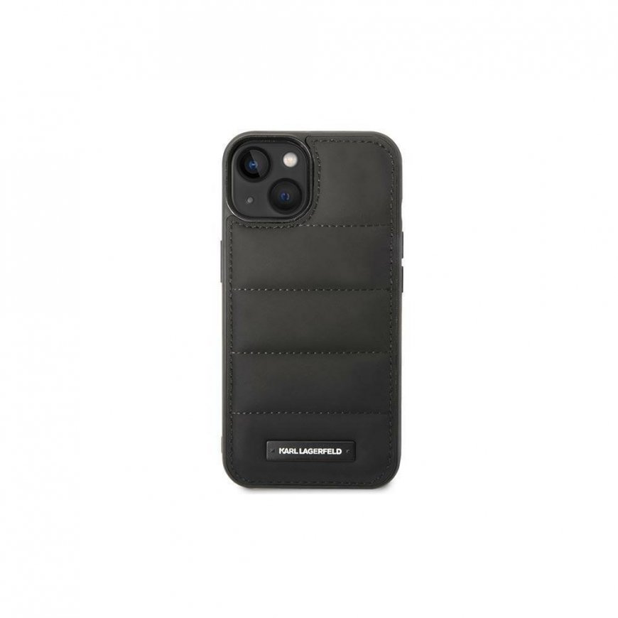Karl Lagerfeld Karl Lagefeld dėklas, skirtas iPhone 14 6.1" KLHCP14SPSQAK Juodas Hardcase Puffy Pailgintas logotipas – 3