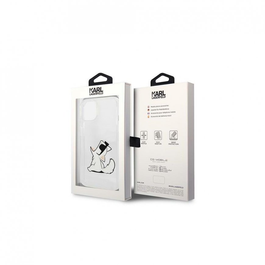 Karl Lagerfeld Karlas Lagerfeldas KLHCP14MCFNRC iPhone 14 Plus 6,7 colio kietas dėklas skaidrus / skaidrus Choupette Fun – 5
