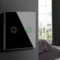 Maclean double touch light switch with LED lighting, black, 86x86 mm (MCE704B) Maclean double touch light switch with LED lighting, black, 86x86 mm (MCE704B)