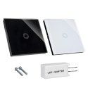 Maclean double touch light switch with LED lighting, black, 86x86 mm (MCE704B) Maclean double touch light switch with LED lighting, black, 86x86 mm (MCE704B)