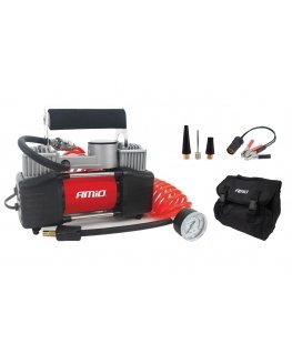 Amio metal two-piston compressor with pressure gauge 12V