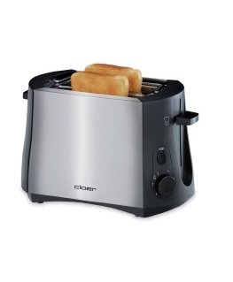 Cloer 3419 leivänpaahdin 2 viipale(i)ta 900 W Musta, Ruostumaton teräs