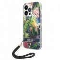 Dėklas Guess GUOHCP14XHFLSB iPhone 14 Pro Max 6,7 colių mėlynas / mėlynas kieto dėklo gėlių dirželis Dėklas Guess GUOHCP14XHFLSB iPhone 14 Pro Max 6,7 colių mėlynas / mėlynas kieto dėklo gėlių dirželis
