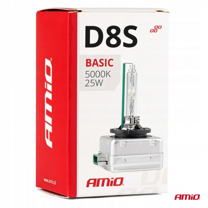 Żarówka xenonowa, żarnik xenon d8s 25w 5000k amio basic – 2