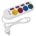 Maclean maitinimo juostelė, ilgintuvas 4 lizdai + 2xUSB, su jungikliais, 250VAC/10A, 2.1A 5V, 1.5m, baltas, MCE229 W Maclean maitinimo juostelė, ilgintuvas 4 lizdai + 2xUSB, su jungikliais, 250VAC/10A, 2.1A 5V, 1.5m, baltas, MCE229 W