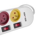 Maclean power strip, extension 4 sockets + 2xUSB, with switches, 250VAC/10A, 2.1A 5V, 1.5m, white, MCE229 W Maclean power strip, extension 4 sockets + 2xUSB, with switches, 250VAC/10A, 2.1A 5V, 1.5m, white, MCE229 W