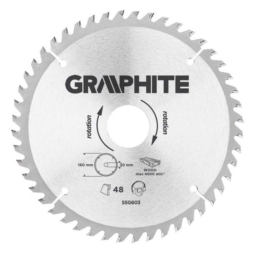 Graphite Grafitinis diskinio pjūklo diskas 160x30mm, 48 dantys - 55H603 – 2