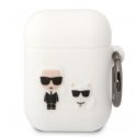 Karl Lagerfeld KLACA2SILKCW AirPods 1/2 cover white/white silicone Karl & Choupette