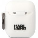 Karl Lagerfeld KLACA2SILKCW AirPods 1/2 cover white/white silicone Karl & Choupette
