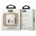 Karl Lagerfeld KLACA2SILKCW AirPods 1/2 cover white/white silicone Karl & Choupette