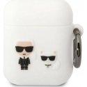 Karl Lagerfeld KLACA2SILKCW AirPods 1/2 cover white/white silicone Karl & Choupette