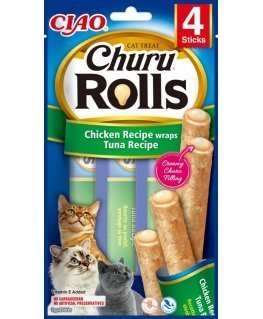 CIAO Churu Rolls Chicken Recipe wraps Tuna Kass Maius Kana, Tuunikala 14 g