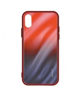 Evelatus Huawei P Smart 2019 Water Ripple Full Color Electroplating Tempered Glass Gradient Red-Black