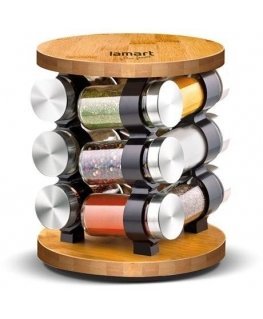 Lamart Spice set 12d (85ml) on a rotating wooden tray, Sapor