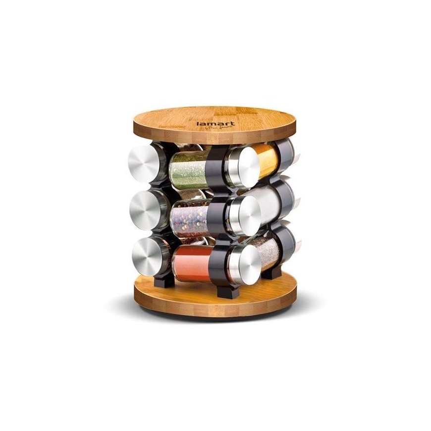 Lamart Spice set 12d (85ml) on a rotating wooden tray, Sapor