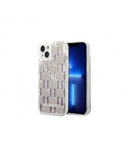 Dėklas Karl Lagerfeld KLHCP14MLMNMS iPhone 14 Plus 6,7 colio kieto korpuso sidabro / sidabro skysto blizgesio monograma