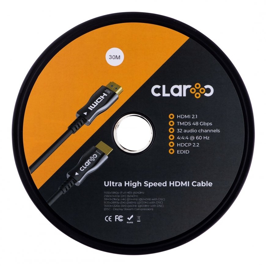 CLAROC CABLE HDMI 2.1 AOC, M/M, 4K@120HZ, 8K@60HZ, 30M, FEN-HDMI-21-30M – 5