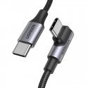Angle cable USB-C to USB-C UGREEN US334 5A, PD 100W, 2m (black) Angle cable USB-C to USB-C UGREEN US334 5A, PD 100W, 2m (black)