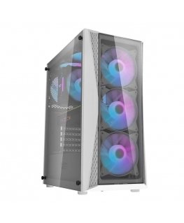 Kompiuterio dėklas Darkflash DK352 Plus su 4 ventiliatoriais (juodai baltas)
