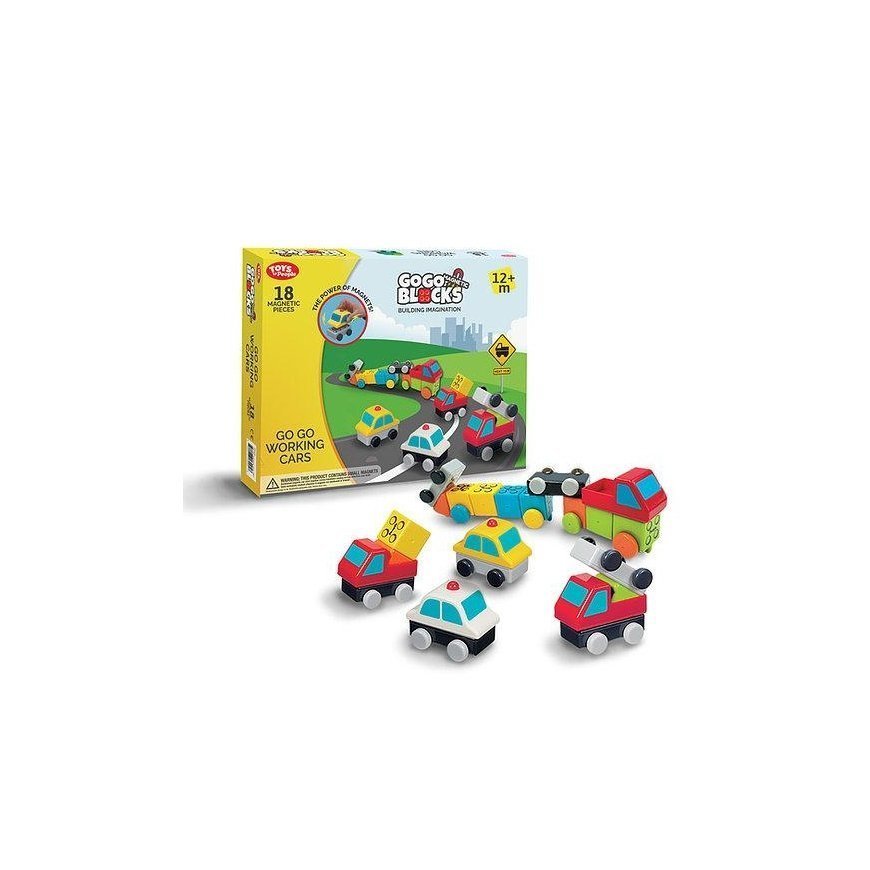 "People Blocks" set of magnetic building blocks "Machines"/18 blocks / People Blocks Working Cars 18pcs