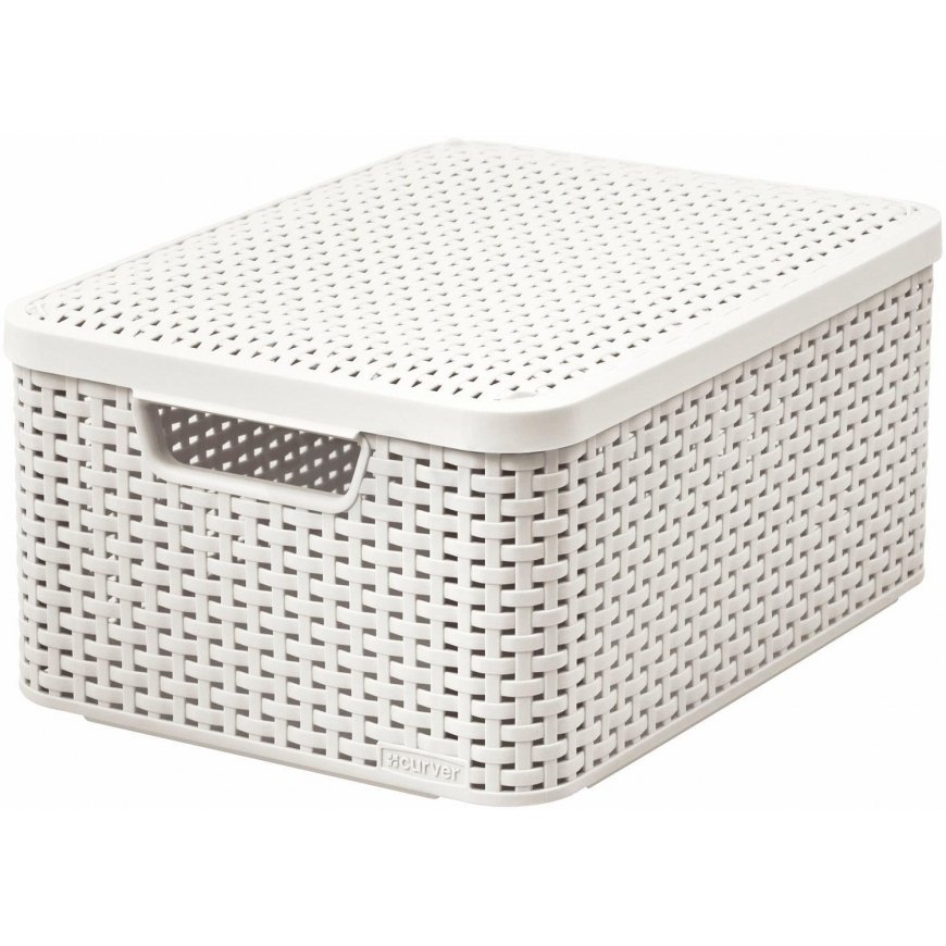 Curver basket container with lid RATTAN Style M cream (46818)
